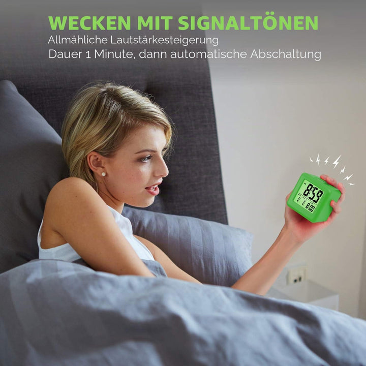 Plumeet Digitaler Reisewecker, Einfach Einzustellen, mit Schlummermodus, Weichem Nachtlicht, Grossem