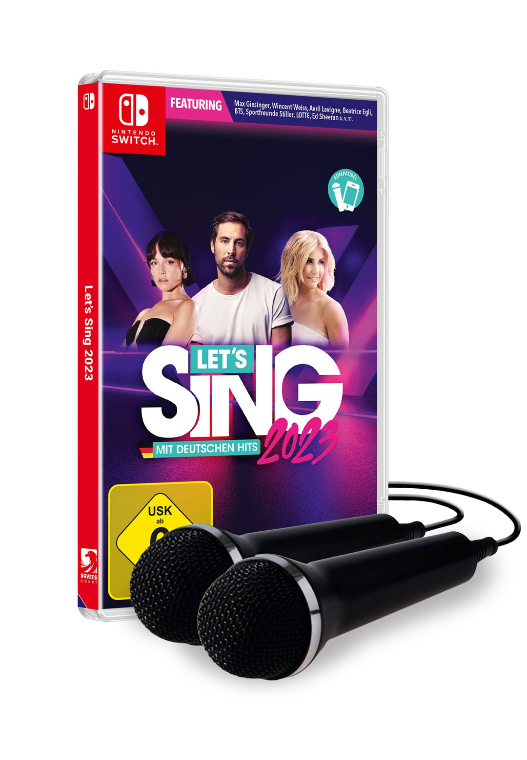 Let's Sing 2023 German Version [+ 2 Mics] (Nintendo Switch) Nintendo Switch Spiel + 2 Mikrofone, Nin