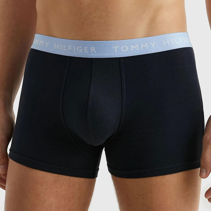 Tommy Hilfiger Herren 3er Pack Boxershorts Trunks Unterwäsche S Mehrfarbig (Vessel Blue/Breezy Blue/