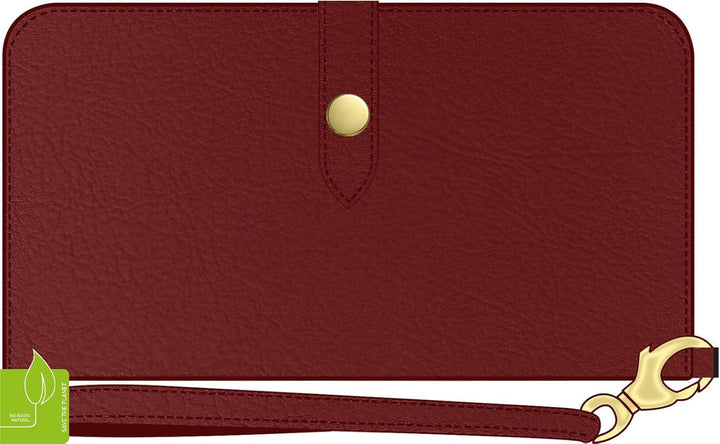 KMP GreenNu Wallet Prime (mit Handschlaufe und Schulterträger) passend für iPhone XR - Cherry red -
