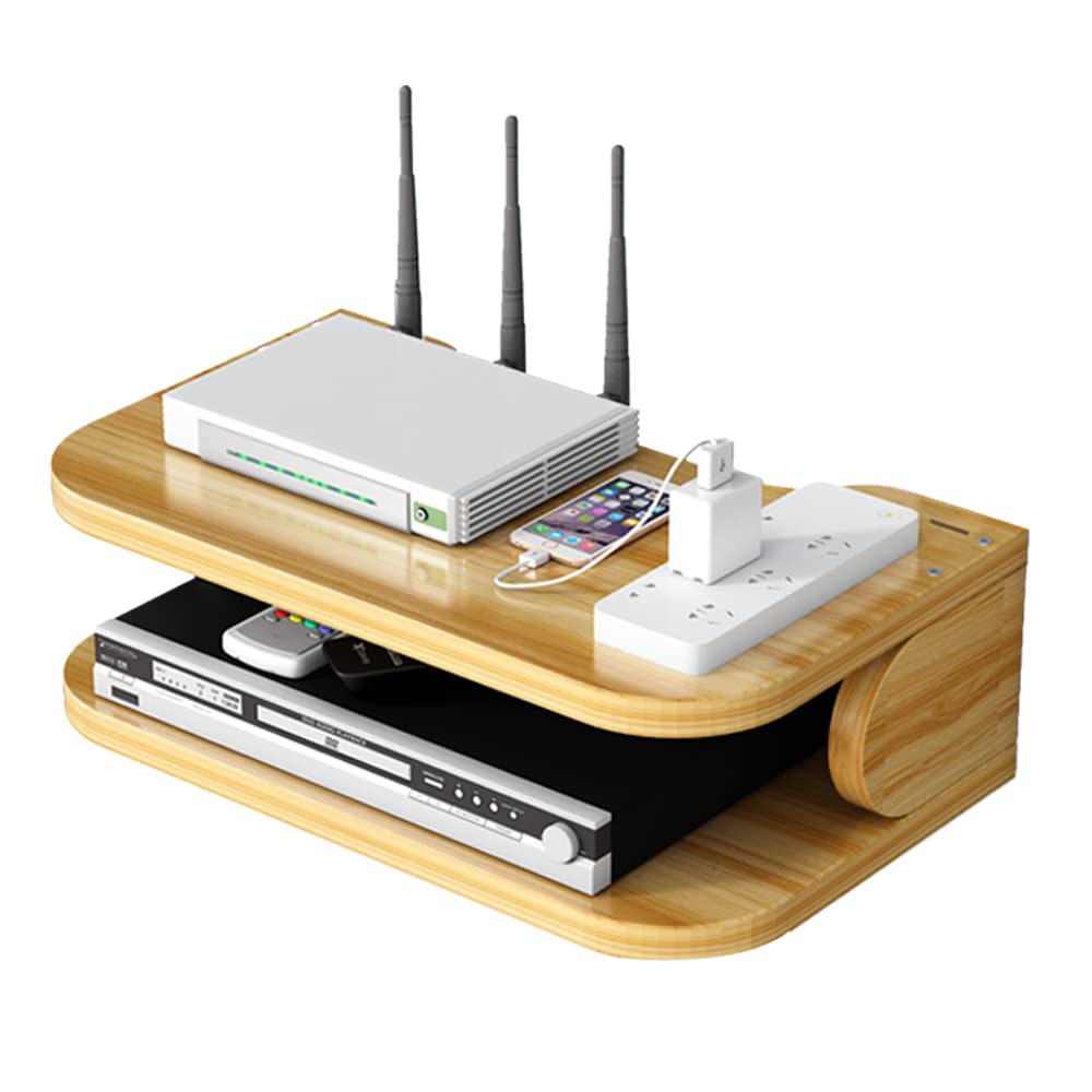 Hggzeg WiFi Router Aufbewahrungsbox Schwebende Regale TV Set-Top-Rack, Wandmontage mehrschichtige Ka