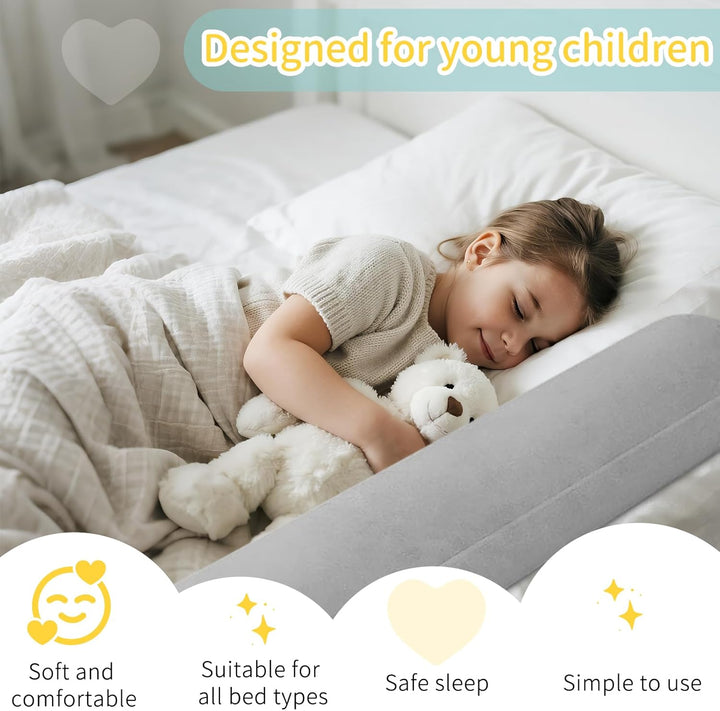 Bettschutzgitter Für Kinder, Aufblasbarer Rausfallschutz Bett Reise, Schutzkissen Bed Bumper mit rut