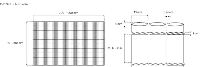 PVC Sichtschutzmatte - braun - 160 x 500 cm - Zaunsichtschutz, Sichtschutzzaun, Balkonverkleidung, Z