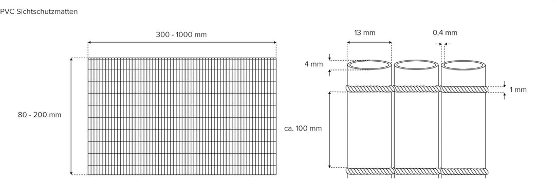 casmartis PVC Sichtschutzmatte - grün - 200 x 300 cm - Zaunsichtschutz, Sichtschutzzaun, Balkonverkl