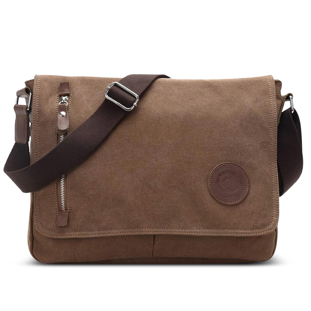 DORRISO Mode Umhängetasche Herren Schultertasche Canvas Schultertaschen für 14 Zoll Laptop Kuriertas