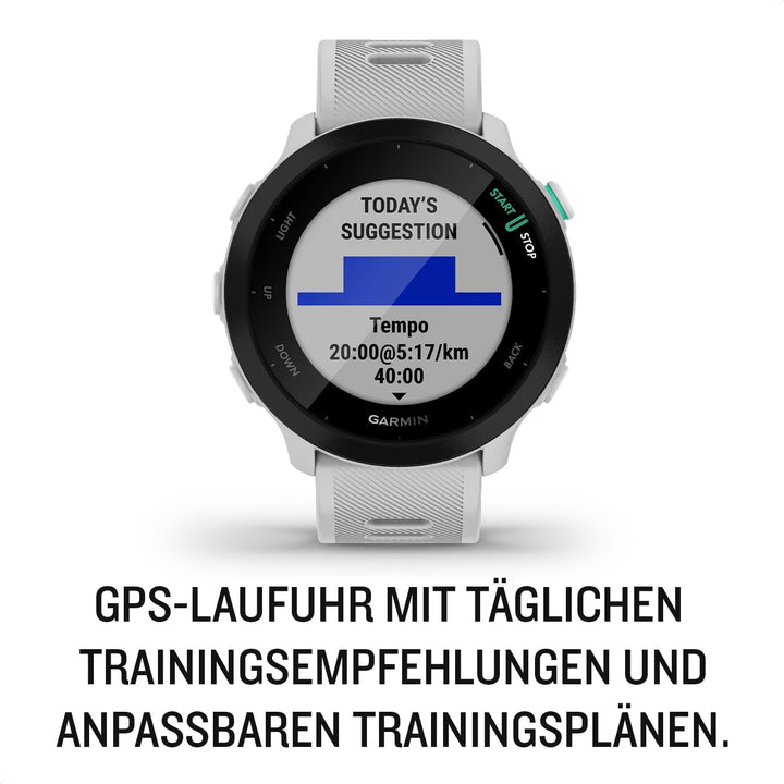 Garmin Forerunner 55 – GPS-Laufuhr mit 1,04“ Always-On-Farbdisplay, täglichen Trainingsempfehlungen,