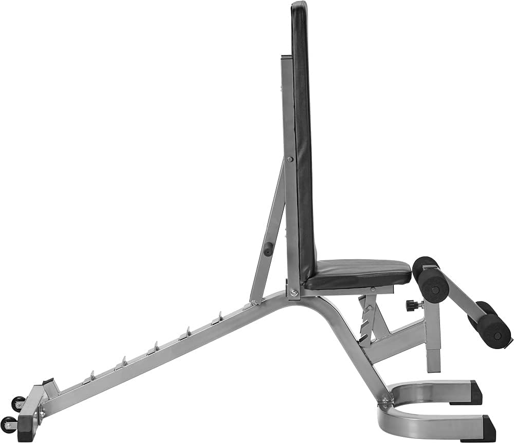 Bad Company Hantelbank I mehrfach verstellbare Trainingsbank mit Beinfixierung in verschiedenen Farb