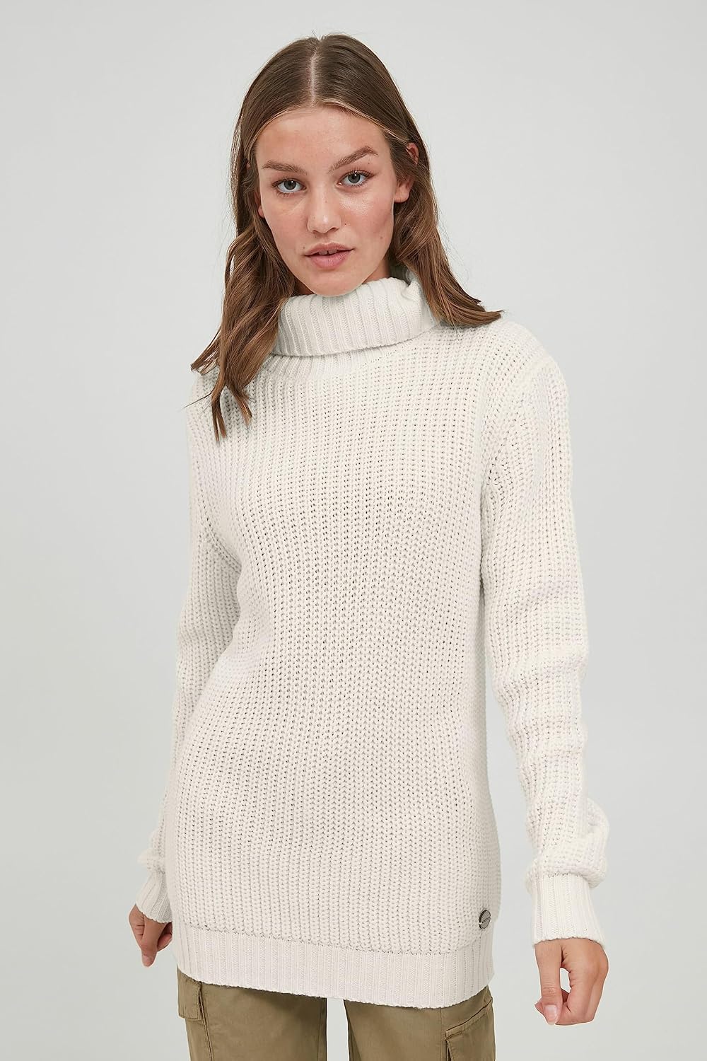 OXMO OXNanna Strickpullover Damen Grobstrickpullover Pullover mit Rollkragen Regular Fit, Cloud Danc