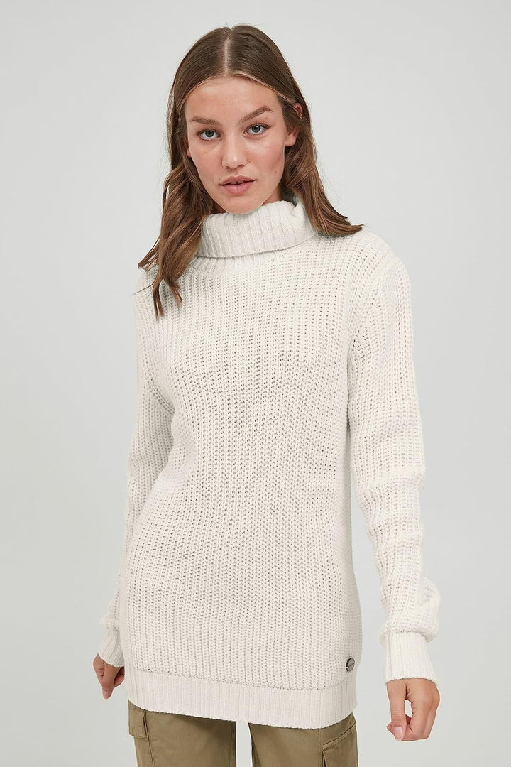 OXMO OXNanna Strickpullover Damen Grobstrickpullover Pullover mit Rollkragen Regular Fit, Cloud Danc