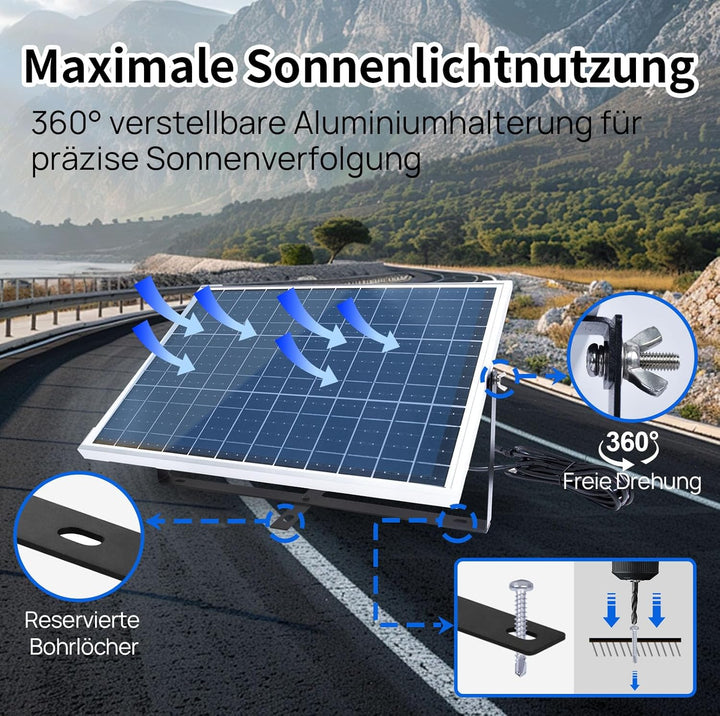 ECO-WORTHY 25W 12V Solar Batterieladegerät, 25W wasserdichtes Solarpanel Kit + verstellbare Halterun