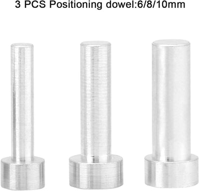 Fafeicy 6/8/10mm selbstzentrierende Dübelvorrichtung, 6150 Aluminiumlegierung Holzbohrlochsatz Holzb