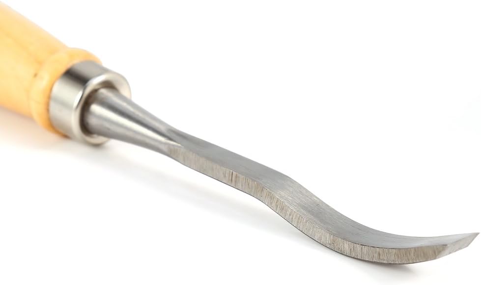 Holzschnitzmeissel Set, 12-teilig, Professionelles Schnitzmesser mit Polierten Holzgriffen, Schnitze