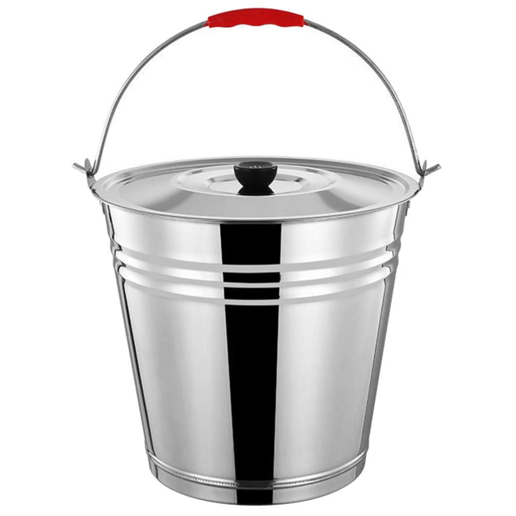 DOITOOL Kamin Ascheeimer mit Deckel Griff Aschebehälter Edelstahl Aschebehälter für Grill Holzkohlee