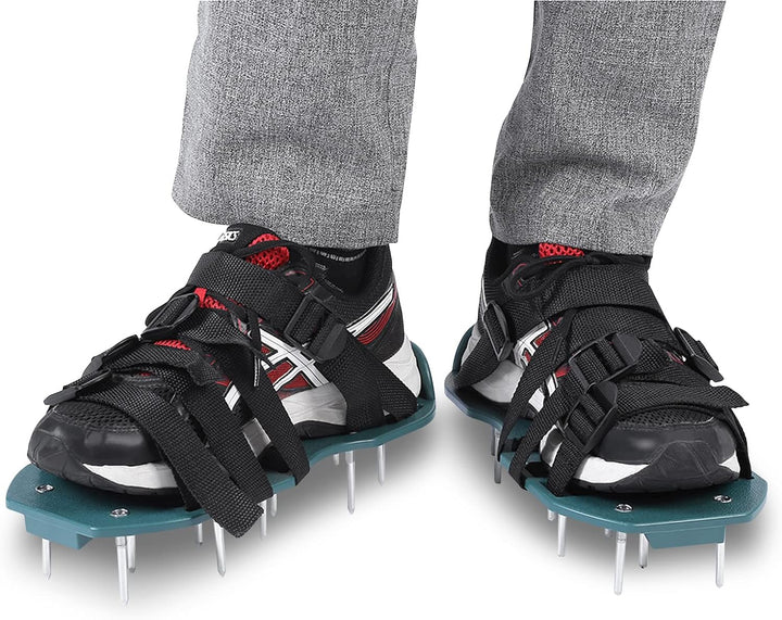 Ejoyous Rasenbelüfter Schuhe, Rasen Nagelschuhe mit 4 Verstellbare Riemen Rasenlüfter Rasenvertikuti