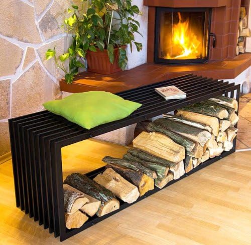 Brennholzregal Bench D-Stil 150 cm Holzregal 10104