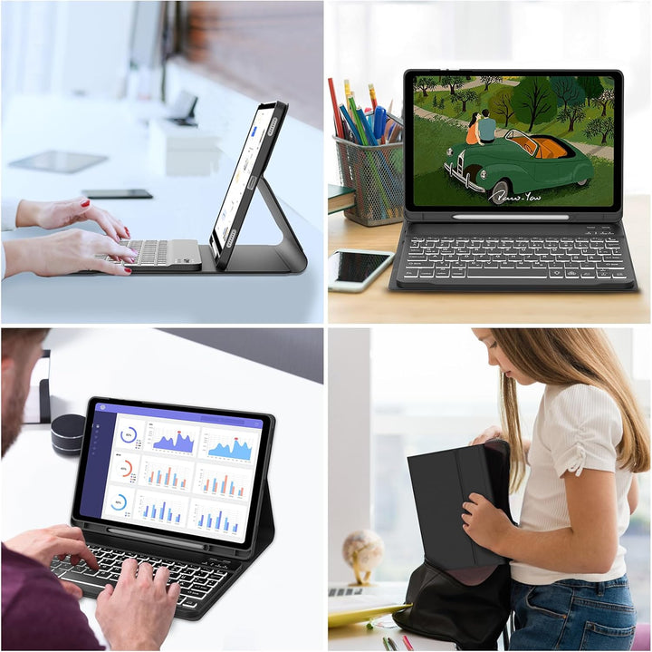 Samsung Galaxy Tab S9 FE Tastatur, Galaxy Tab S9 Hülle mit Tastatur, Samsung Tablet Tastatur für S9