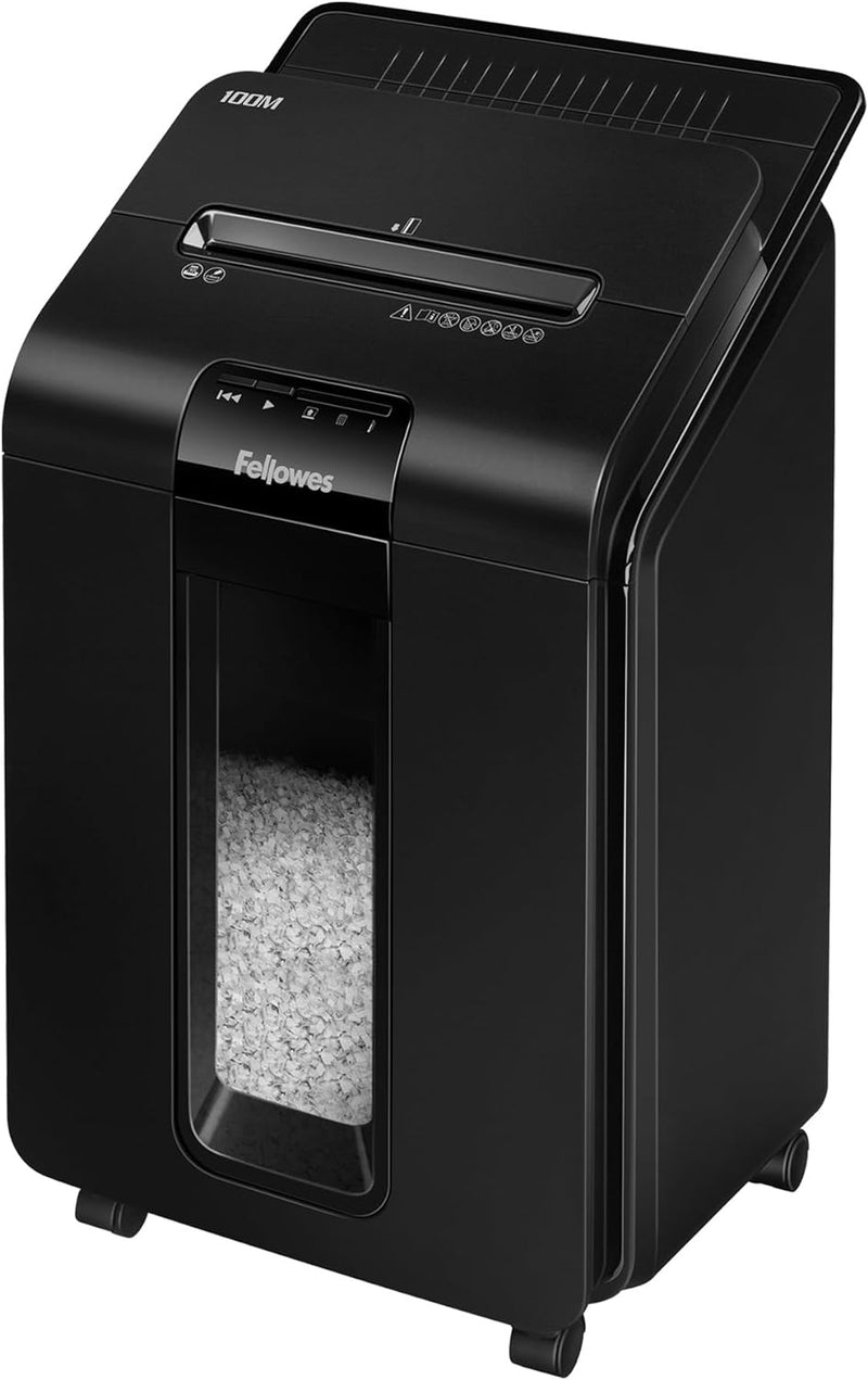 Fellowes Aktenvernichter Autofeed, 100 Blatt Minicut (P4), Papierschredder Hybrid mit automatischem