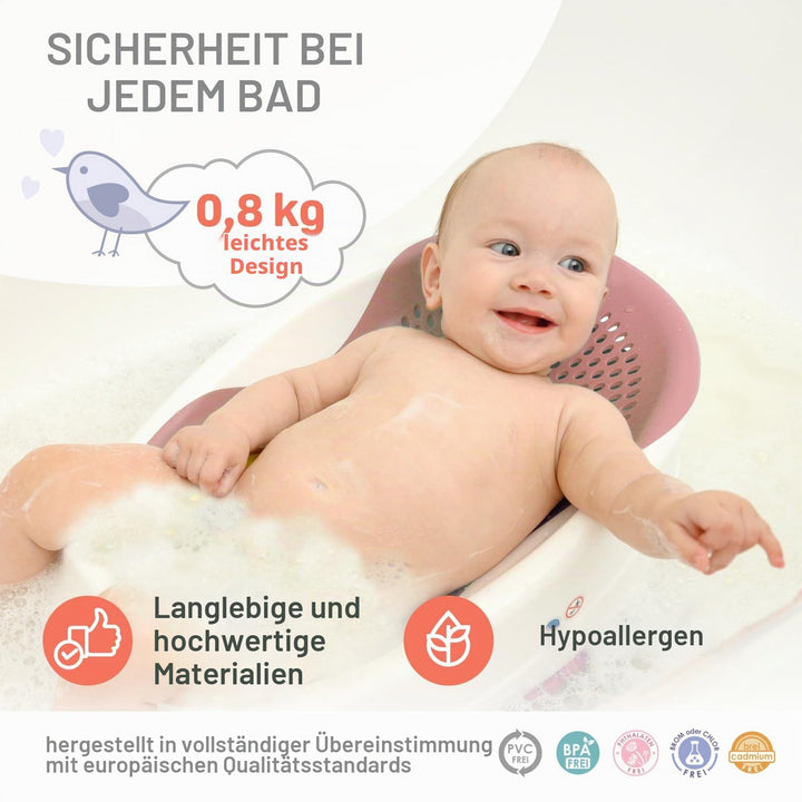 BABYLON DOLPHIN Badewannensitz Baby Ab 0-6 Monate – Ergonomisches Kinder Badewanne – Hypoallergen, S