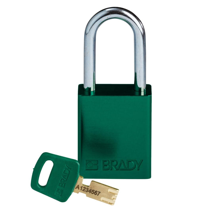 Brady SafeKey Vorhängeschloss Aluminium 1er-Pack - Lockout Schloss mit Schlüssel - Lockout Tagout Si