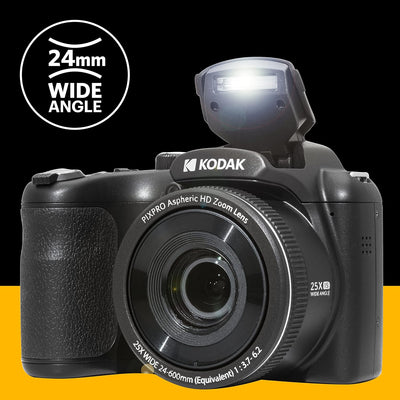 KODAK PIXPRO Astro Zoom AZ255-BK 16MP Digitalkamera mit 25-fachem optischen Zoom, 24 mm Weitwinkel,