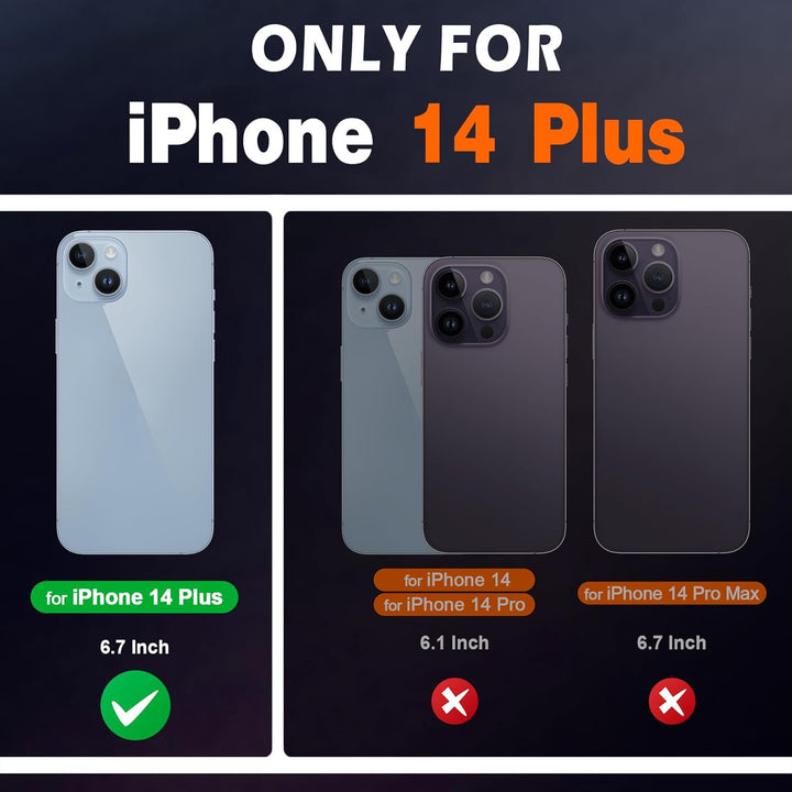 SHIELDON Hülle für iPhone 14 Plus, Handyhülle [Echtleder] [Kartenfach] [Standfunktion] [Magnetversch