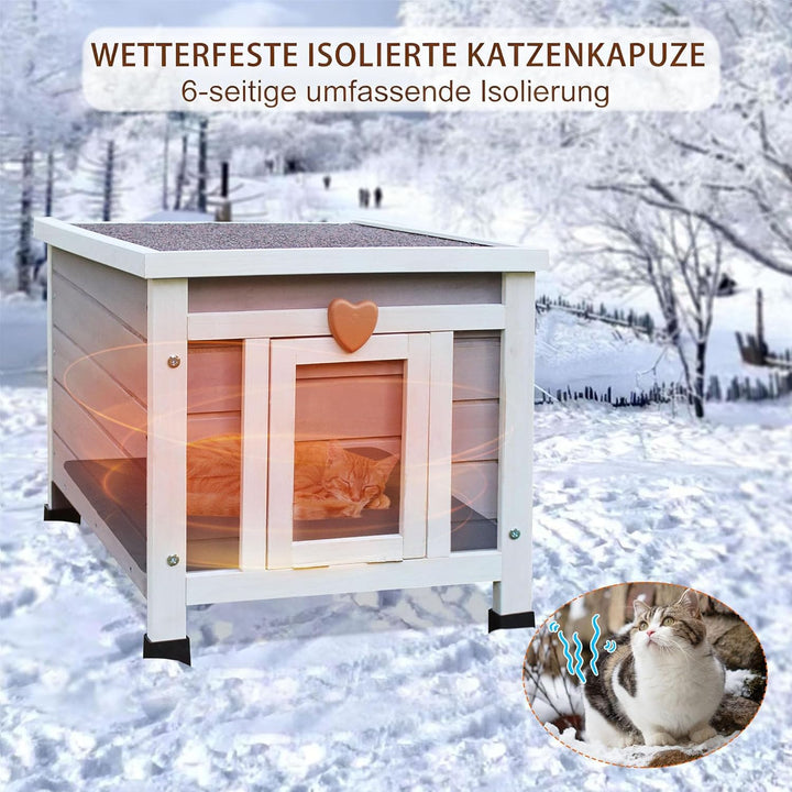 Katzenhaus für Katzen im Freien Feral Kitty Shelter mit isolierter Auskleidung für den Winter, wasse