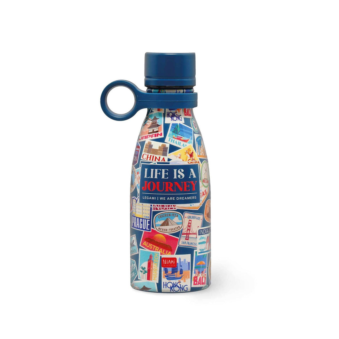 Legami - Vacuum Bottle Hot & Cold Mini, Travel Stickers, Leichte und widerstandsfähige Thermosflasch