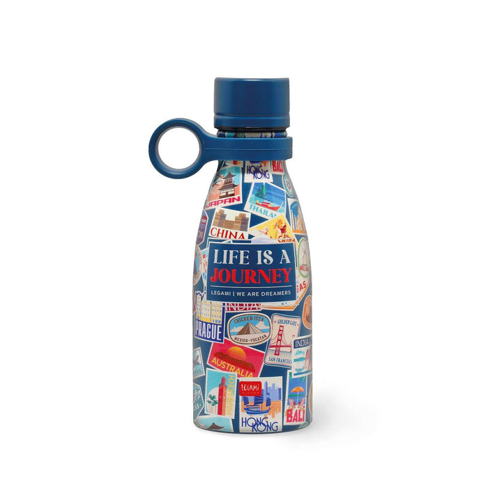 Legami - Vacuum Bottle Hot & Cold Mini, Travel Stickers, Leichte und widerstandsfähige Thermosflasch