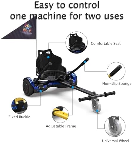 Hoverkart-Sitz für Scooter und Gokart – Sitzaufsatz für Hoverboards, Hovergokart für Hoverboards, Si