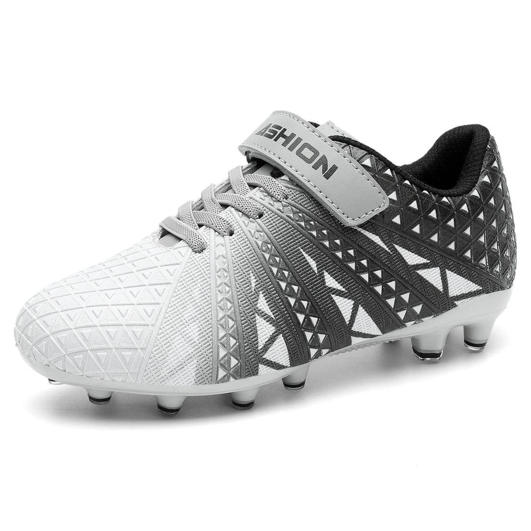 ASHION Fussballschuh Kinder Fussballschuhe Footballschuhe Outdoor Athletic Soccer Schuhe, B Silber