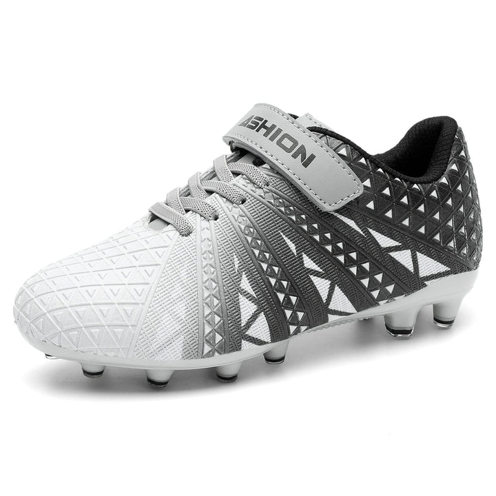 ASHION Fussballschuh Kinder Fussballschuhe Footballschuhe Outdoor Athletic Soccer Schuhe, B Silber