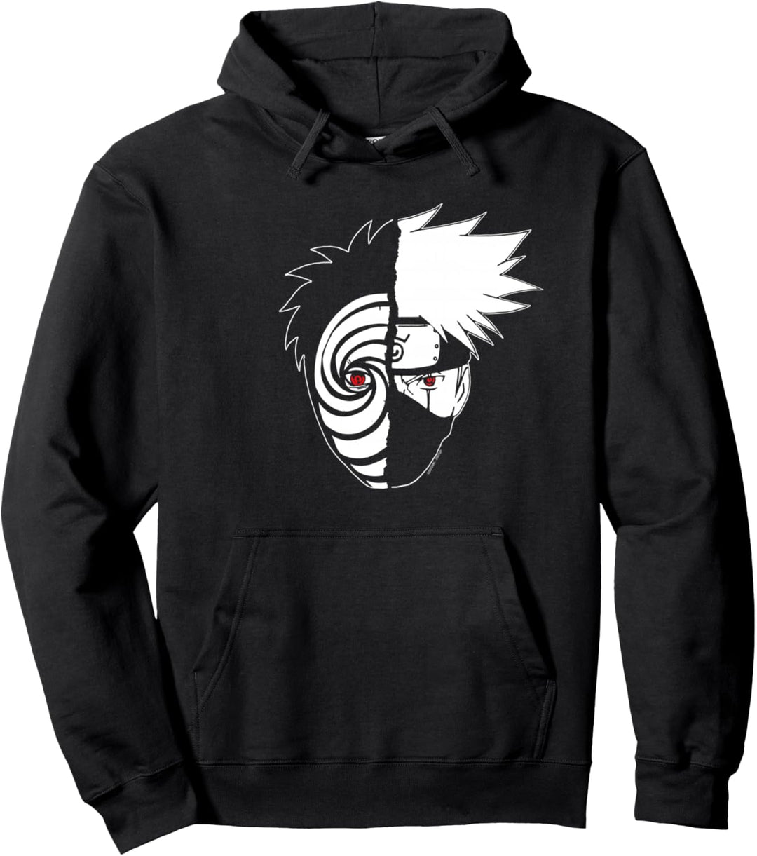Naruto Shippuden Kakashi Tobi Split Face Pullover Hoodie