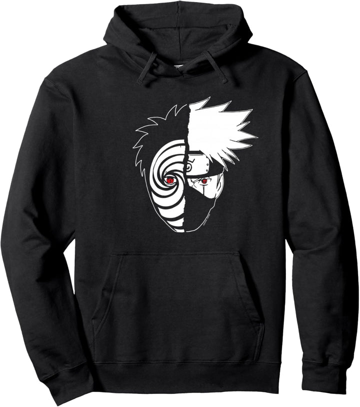 Naruto Shippuden Kakashi Tobi Split Face Pullover Hoodie