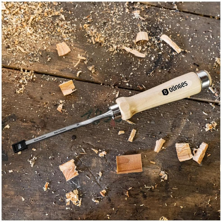 Dönges Stechbeitel 6 mm, mit Holzheft aus Weissbuche, mit Seitenfase | Made in Germany | Stecheisen