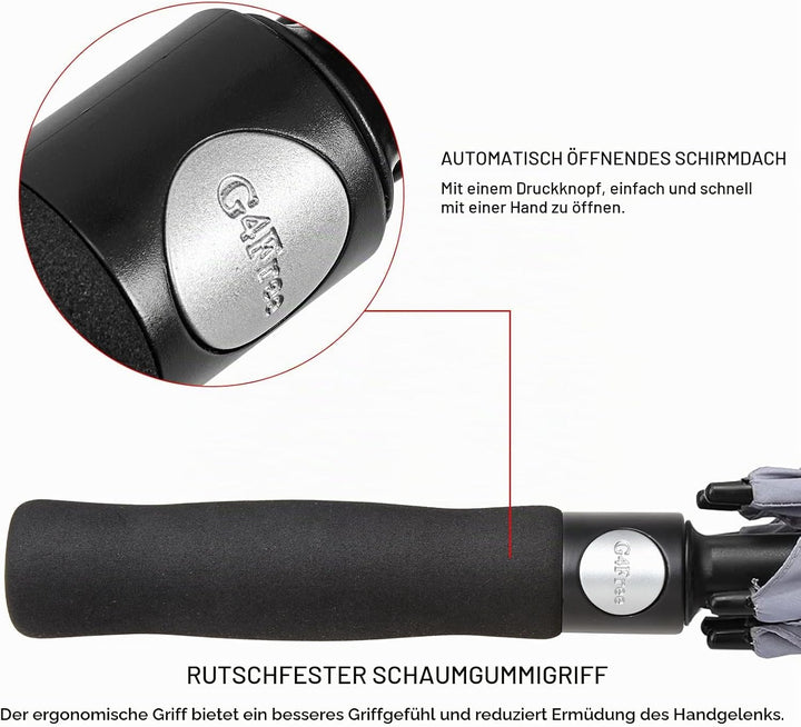 G4Free 47/54/62/68/72 Inch Regenschirm Gross Stockschirm Sturmfest Golf Schirme Automatik Regenschir