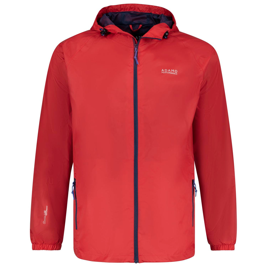 ADAMO Regenjacke Herren wasserdicht atmungsaktiv, Schwarz, Outdoor Jacke in Übergrösse mit Kapuze au