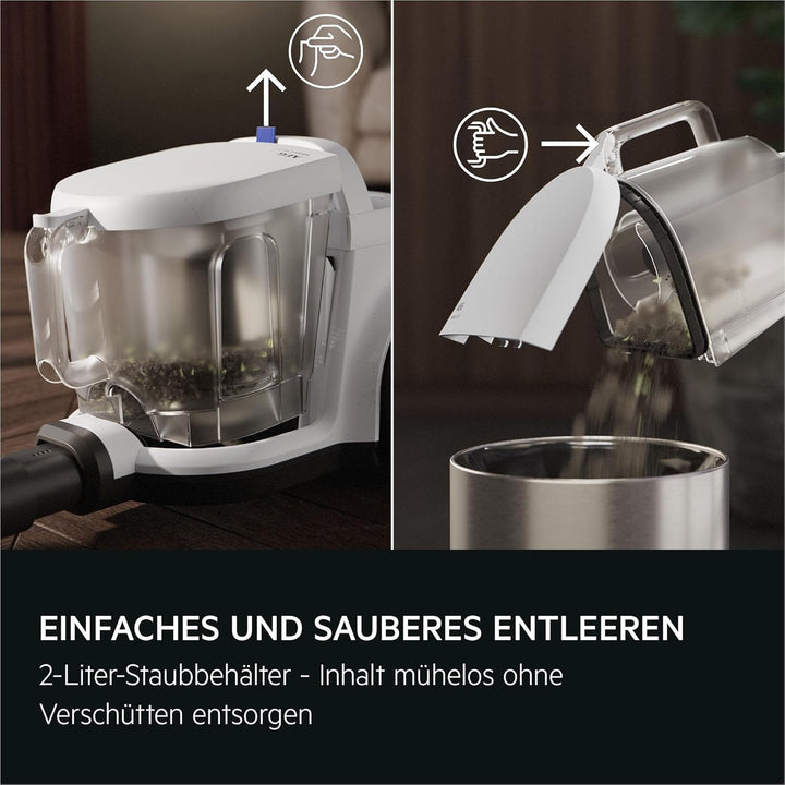 AEG CLEAN 5000 Staubsauger Beutellos, Bodenstaubsauger für alle Bodenbeläge, Zubehör, 1000 Watt, 9m