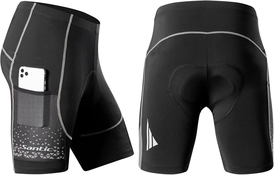 Santic Radlerhose Herren Kurz mit Sitzpolster Radhose Herren Kurz Fahrradhose Herren Gepolstert Rads