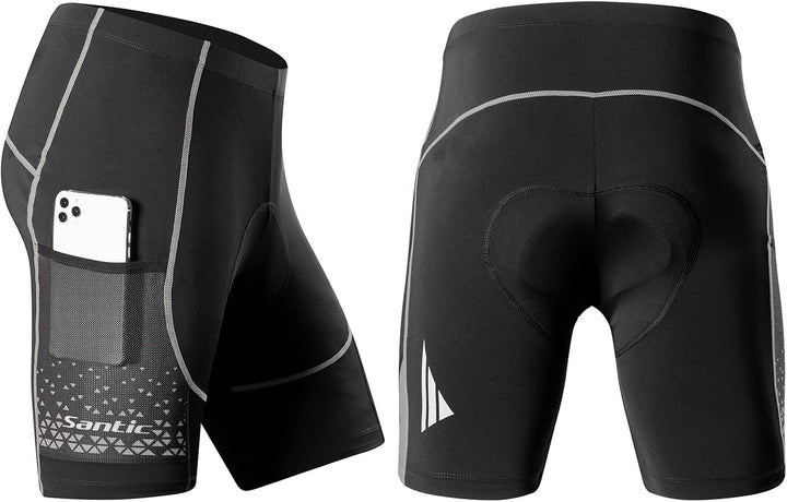 Santic Radlerhose Herren Kurz mit Sitzpolster Radhose Herren Kurz Fahrradhose Herren Gepolstert Rads