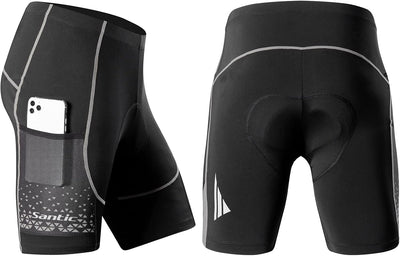 Santic Radlerhose Herren Kurz mit Sitzpolster Radhose Herren Kurz Fahrradhose Herren Gepolstert Rads