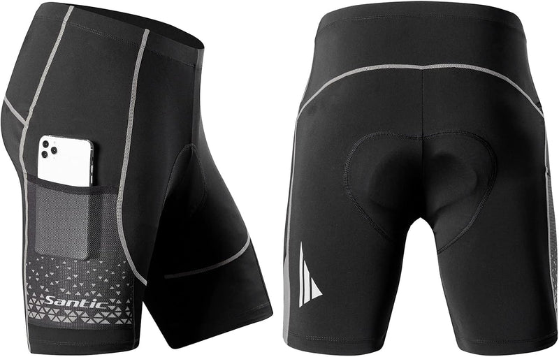 Santic Radlerhose Herren Kurz mit Sitzpolster Radhose Herren Kurz Fahrradhose Herren Gepolstert Rads