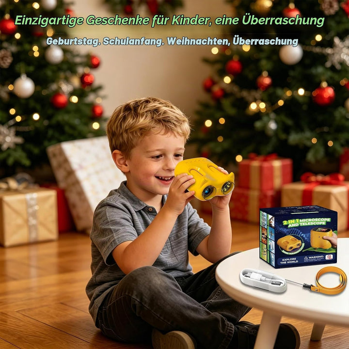 Mikroskop für Kinder, 1000X Tragbares Handmikroskop mit 2.4&