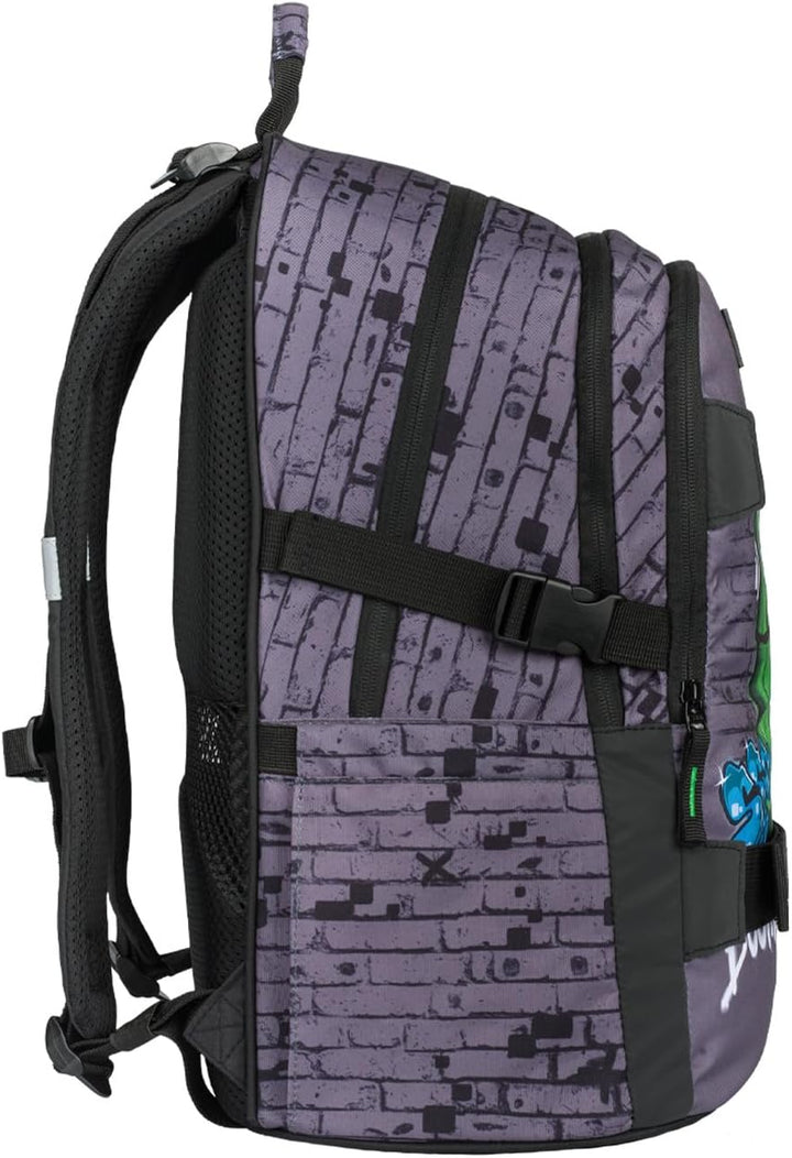 Baagl Schulrucksack Set Jungen Mädchen 3 Teilig, Schultasche ab 3. Klasse, Grundschule Ranzen mit Br
