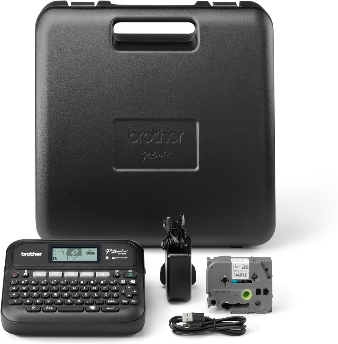 Brother PT-D460BT Beschriftungsgerät für das Homeoffice und Büro (für 3, 5 bis 18 mm breite TZE-Schr