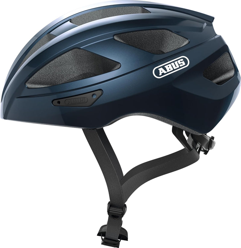 ABUS Rennradhelm Macator - sportiver Fahrradhelm für Einsteiger - auch für Zopfträger/-innen - für D