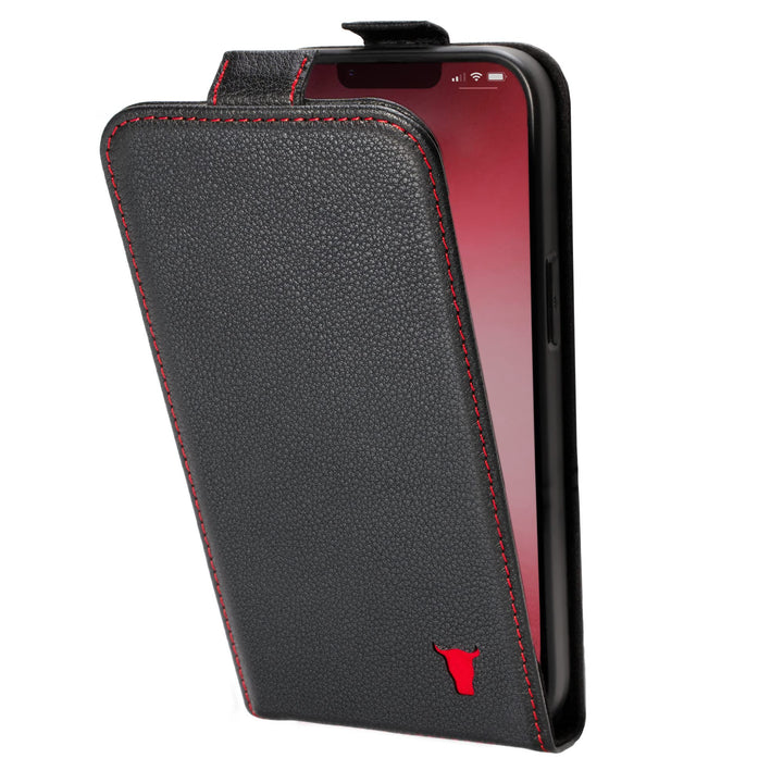 TORRO Leder Klapphülle kompatibel mit iPhone 14 - Echtes Leder MagSafe kompatible Handyhülle mit Kar