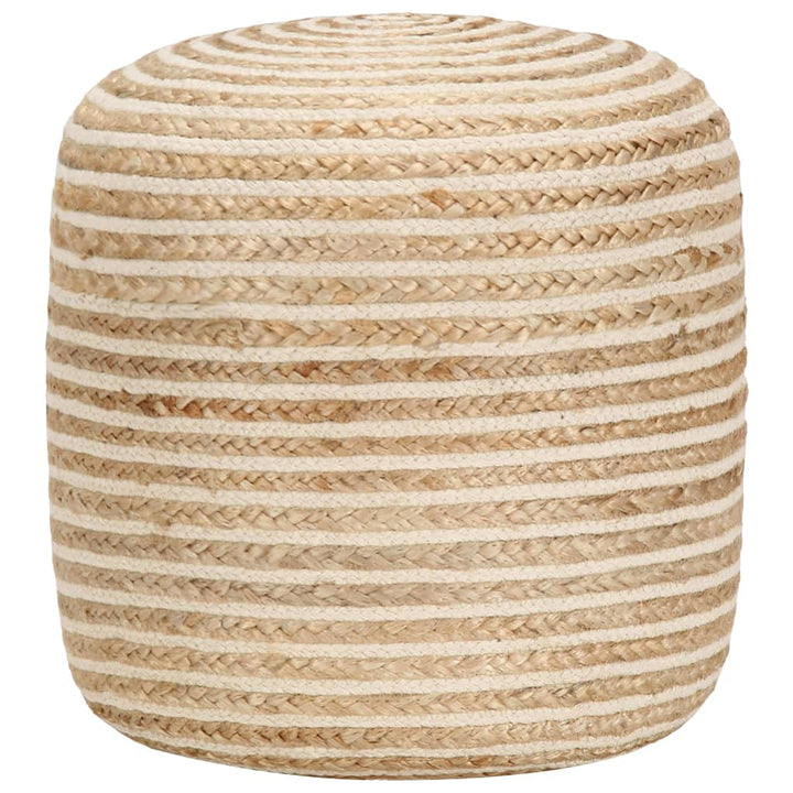 Hand gestrickter Puff, Ottoman für Wohnzimmer und Schlafzimmer, Flechtoptik, Couch Hocker, Sitzgeleg