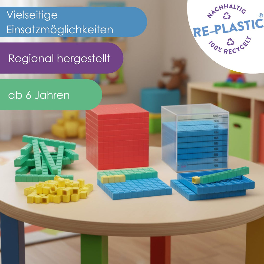 WISSNER aktiv lernen - Dienes Dezimal Rechensatz 132 Teile - RE-Plastic° 132 pieces Single, 132 piec