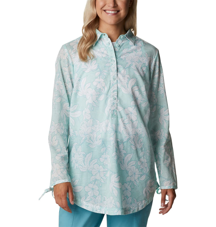 Columbia Damen Tunic Camp Henry II Tunika XS Icy Morn Lakeshore Floral, XS Icy Morn Lakeshore Floral