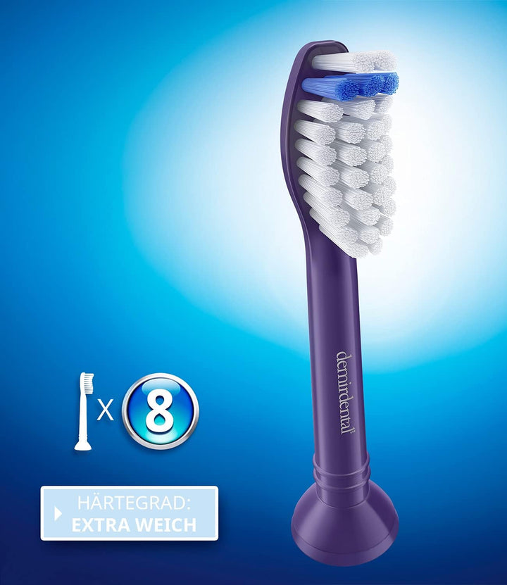 8er demirdental Ersatzbürsten passend für Philips Sonicare, Extra Soft Aufsätze & Aufsteckbürsten, e